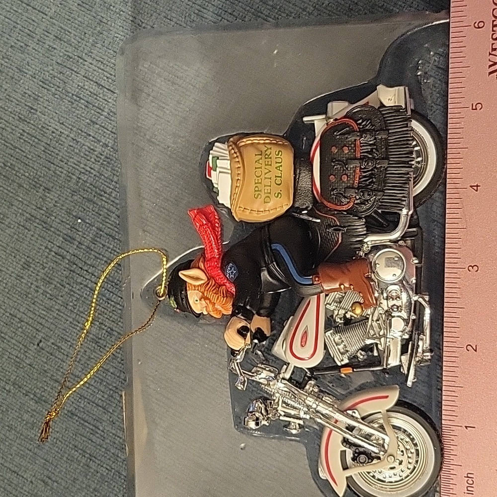 Santa on Harley Davidson Motorcycle Ornament
